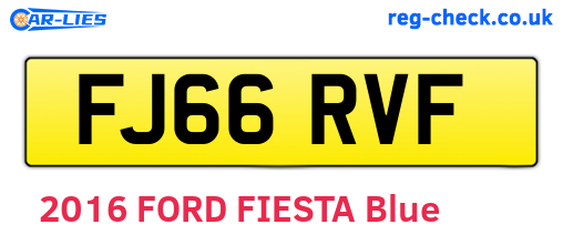 FJ66RVF are the vehicle registration plates.
