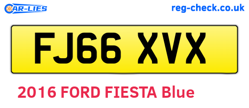 FJ66XVX are the vehicle registration plates.