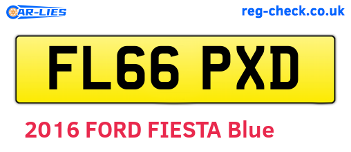 FL66PXD are the vehicle registration plates.