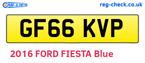 GF66KVP are the vehicle registration plates.