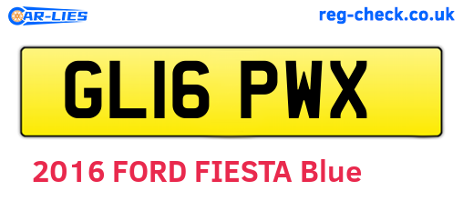 GL16PWX are the vehicle registration plates.