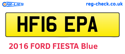 HF16EPA are the vehicle registration plates.