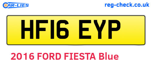 HF16EYP are the vehicle registration plates.