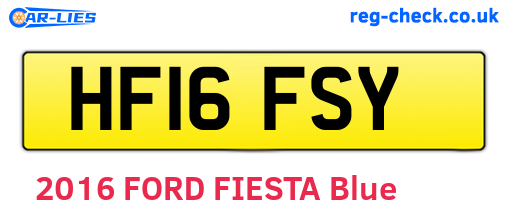 HF16FSY are the vehicle registration plates.