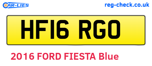 HF16RGO are the vehicle registration plates.