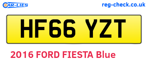 HF66YZT are the vehicle registration plates.