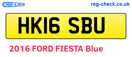 HK16SBU are the vehicle registration plates.