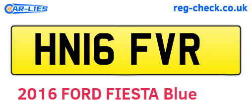 HN16FVR are the vehicle registration plates.