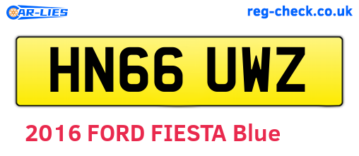 HN66UWZ are the vehicle registration plates.