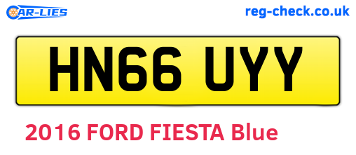 HN66UYY are the vehicle registration plates.