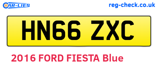 HN66ZXC are the vehicle registration plates.