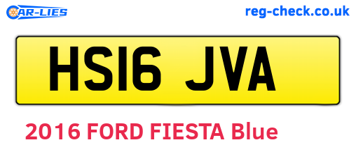HS16JVA are the vehicle registration plates.
