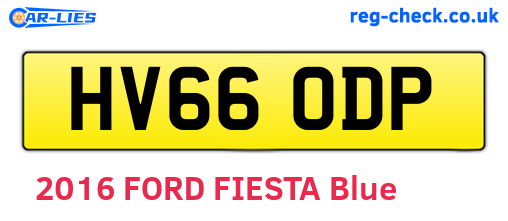 HV66ODP are the vehicle registration plates.