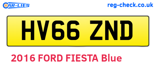 HV66ZND are the vehicle registration plates.