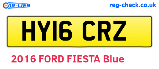 HY16CRZ are the vehicle registration plates.