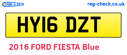 HY16DZT are the vehicle registration plates.