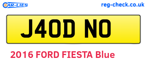J40DNO are the vehicle registration plates.