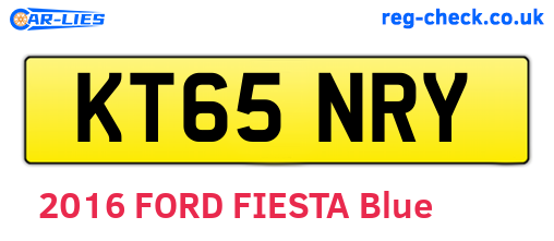 KT65NRY are the vehicle registration plates.