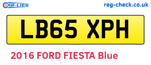 LB65XPH are the vehicle registration plates.