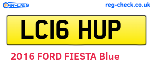 LC16HUP are the vehicle registration plates.