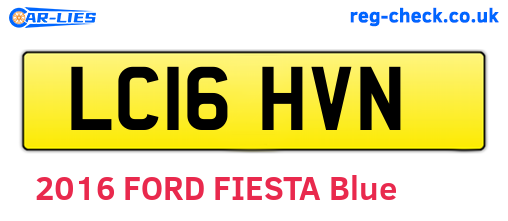 LC16HVN are the vehicle registration plates.