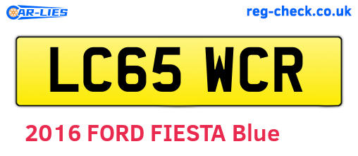 LC65WCR are the vehicle registration plates.