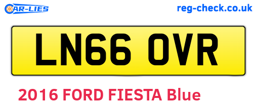LN66OVR are the vehicle registration plates.