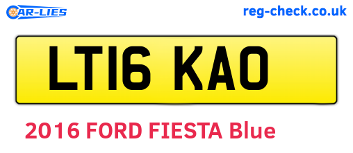 LT16KAO are the vehicle registration plates.