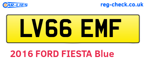 LV66EMF are the vehicle registration plates.