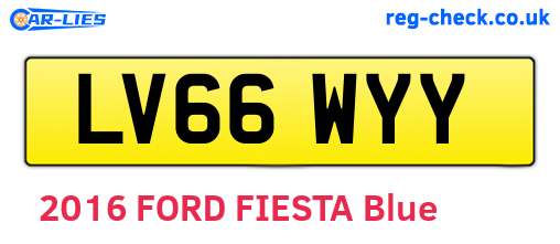 LV66WYY are the vehicle registration plates.