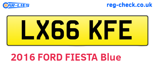 LX66KFE are the vehicle registration plates.