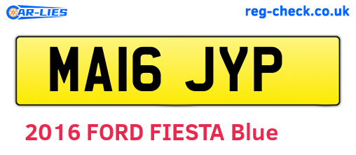 MA16JYP are the vehicle registration plates.