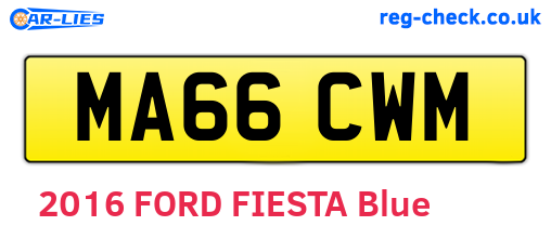 MA66CWM are the vehicle registration plates.
