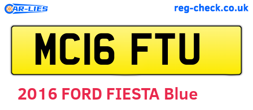 MC16FTU are the vehicle registration plates.