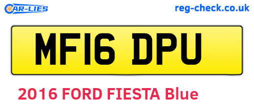 MF16DPU are the vehicle registration plates.