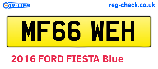 MF66WEH are the vehicle registration plates.