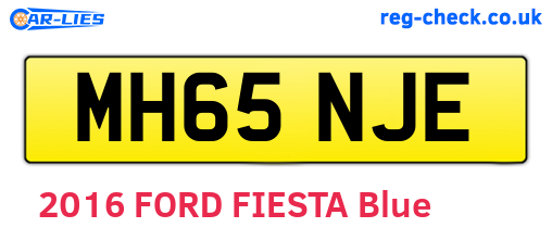 MH65NJE are the vehicle registration plates.