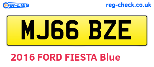 MJ66BZE are the vehicle registration plates.