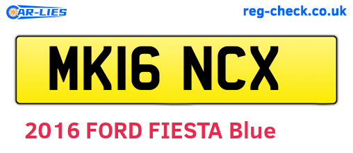 MK16NCX are the vehicle registration plates.