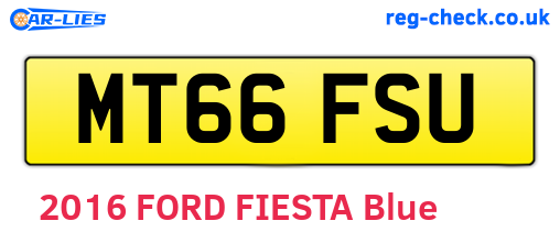 MT66FSU are the vehicle registration plates.
