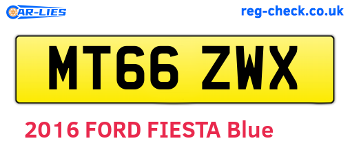 MT66ZWX are the vehicle registration plates.
