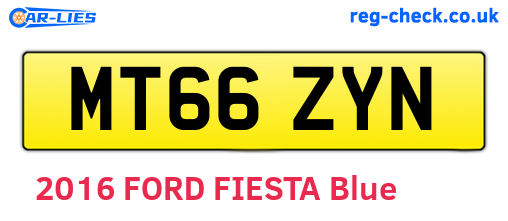 MT66ZYN are the vehicle registration plates.