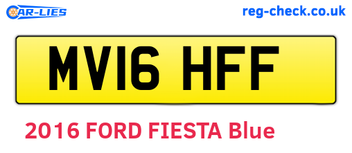 MV16HFF are the vehicle registration plates.