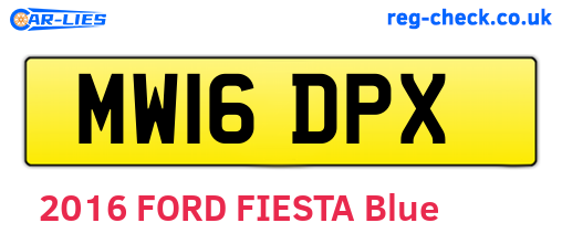 MW16DPX are the vehicle registration plates.