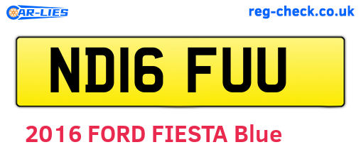 ND16FUU are the vehicle registration plates.