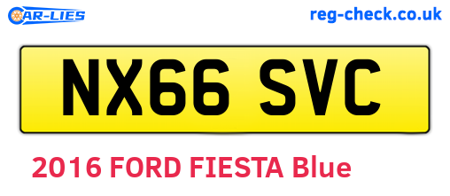 NX66SVC are the vehicle registration plates.