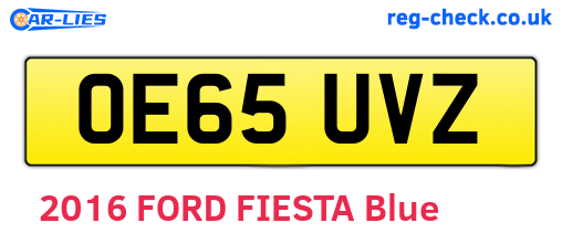 OE65UVZ are the vehicle registration plates.