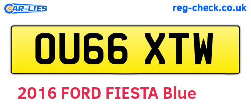 OU66XTW are the vehicle registration plates.