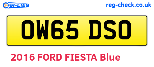 OW65DSO are the vehicle registration plates.