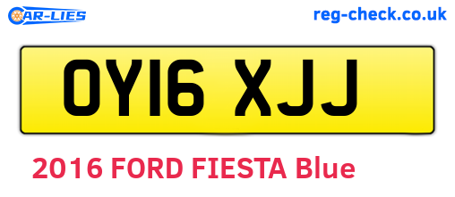 OY16XJJ are the vehicle registration plates.